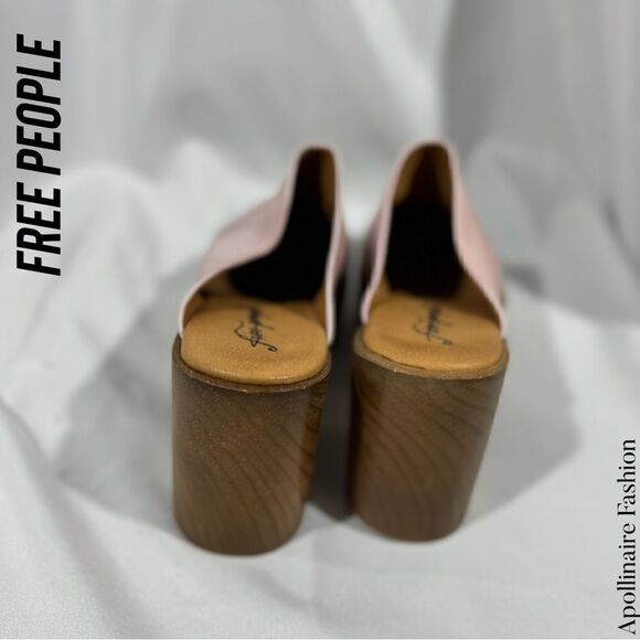 FREE PEOPLE SUKI PLATFORM CLOGS IN BURNISHED ROSE LEATHER SIZE 41 NEW - Picture 5 of 7